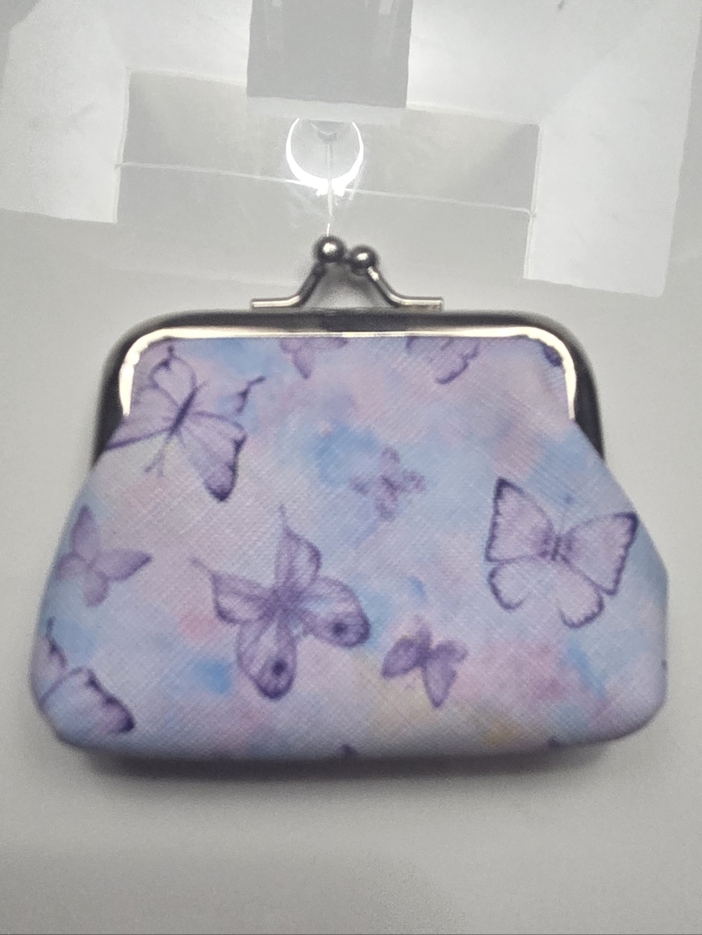 Xsmall Butterfly Print Coin Purse - Lavender Pastel